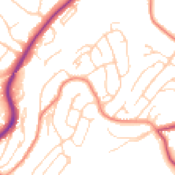 Daytime road noise heatmap for S17 4HW
