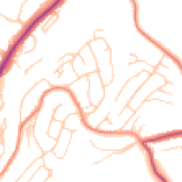 Daytime road noise heatmap for S17 4NE