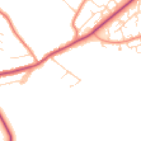 Daytime road noise heatmap for S17 4QN