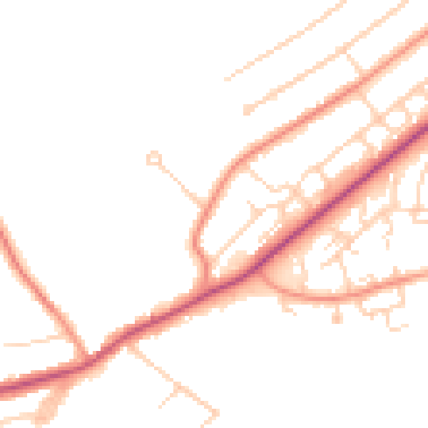 Daytime road noise heatmap for S17 4QQ