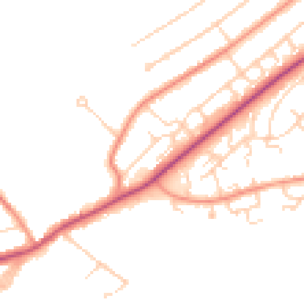 Daytime road noise heatmap for S17 4RN