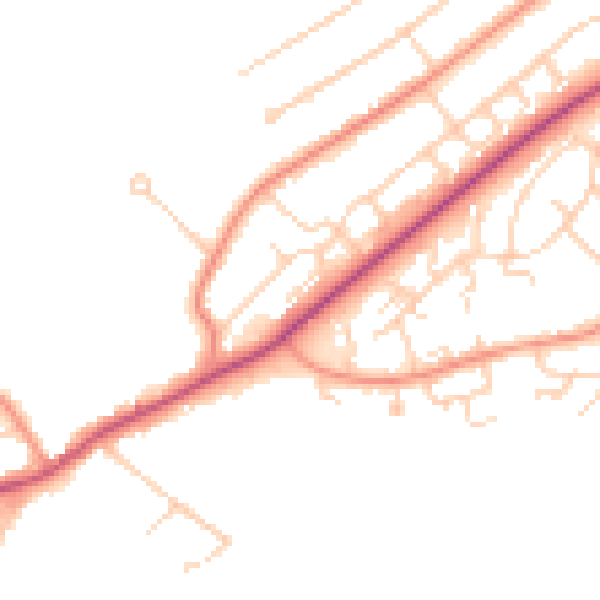 Daytime road noise heatmap for S17 4RP