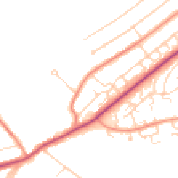Daytime road noise heatmap for S17 4RQ