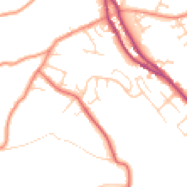 Daytime road noise heatmap for S35 0JB