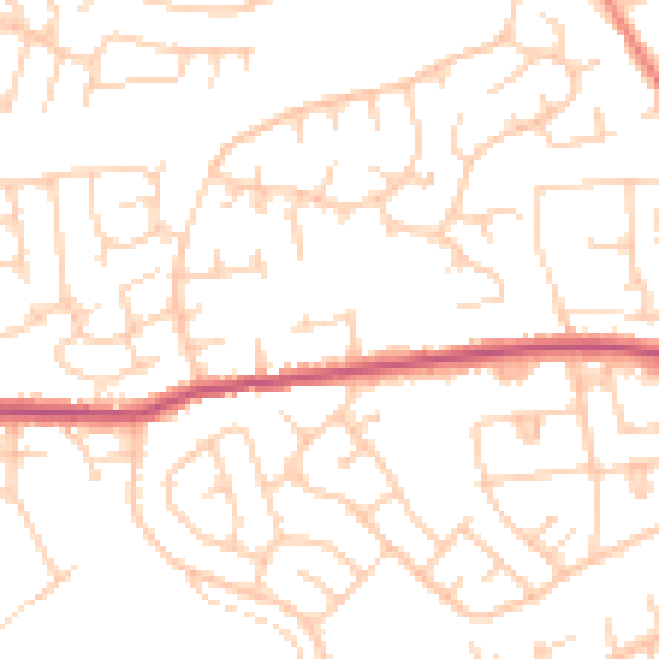 Daytime road noise heatmap for S35 1DJ