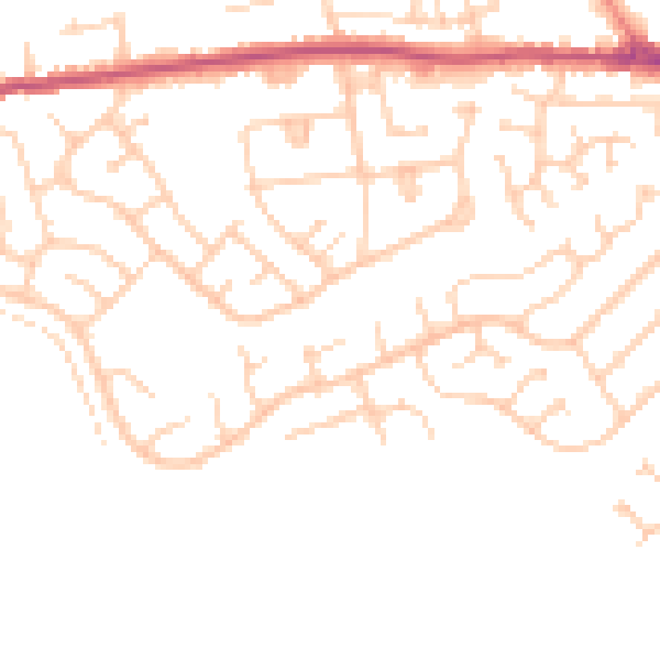 Daytime road noise heatmap for S35 1PP