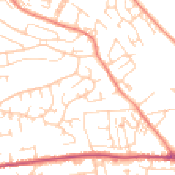 Daytime road noise heatmap for S35 2EP