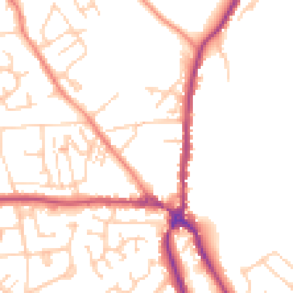 Daytime road noise heatmap for S35 2XW