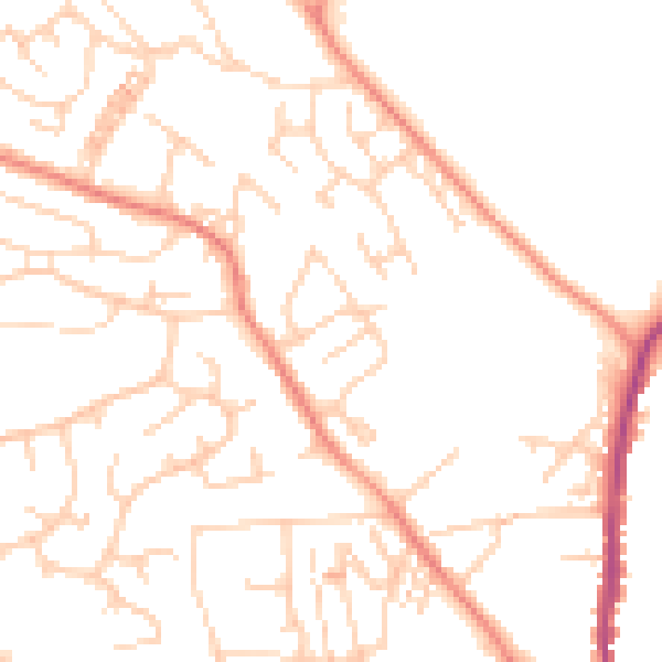 Daytime road noise heatmap for S35 2YJ