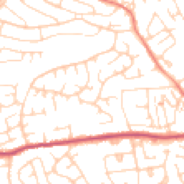 Daytime road noise heatmap for S35 2ZU