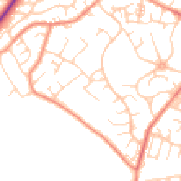 Daytime road noise heatmap for S35 4FY