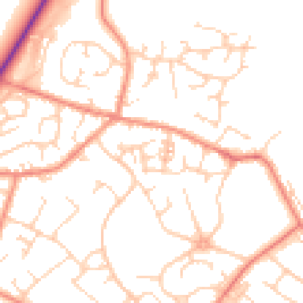 Daytime road noise heatmap for S35 4NW