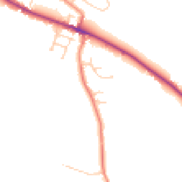 Daytime road noise heatmap for S35 7AE