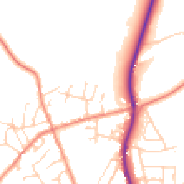 Daytime road noise heatmap for S35 8NT
