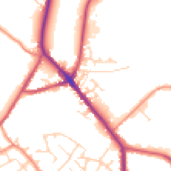 Daytime road noise heatmap for S35 9AD