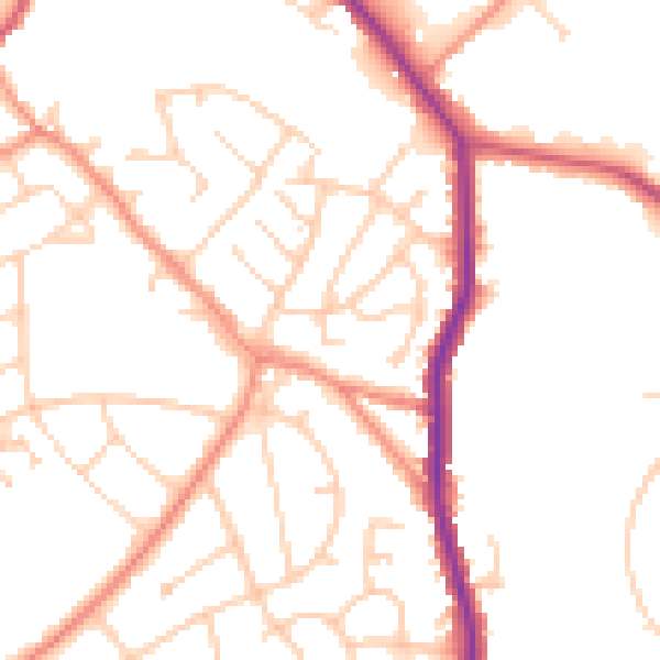 Daytime road noise heatmap for S35 9UY