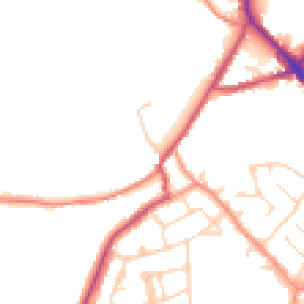 Daytime road noise heatmap for S35 9XY