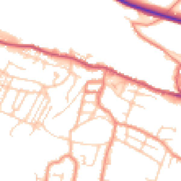 Daytime road noise heatmap for S36 1AL