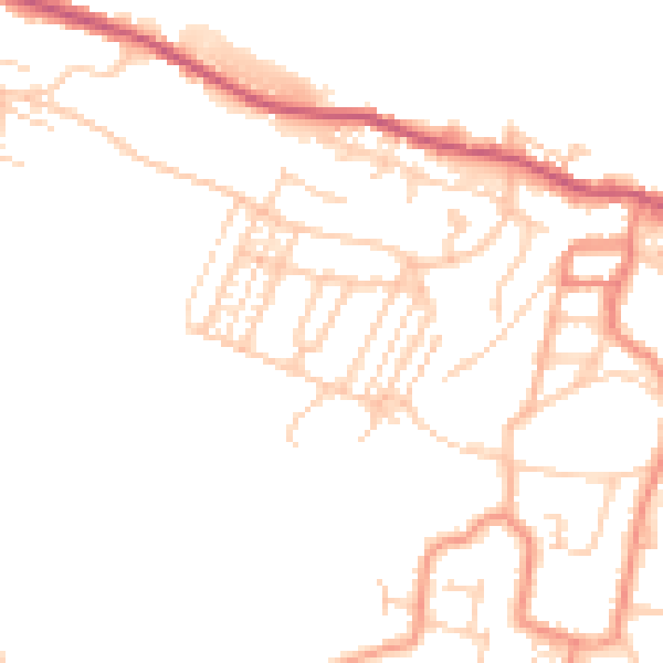Daytime road noise heatmap for S36 1AZ