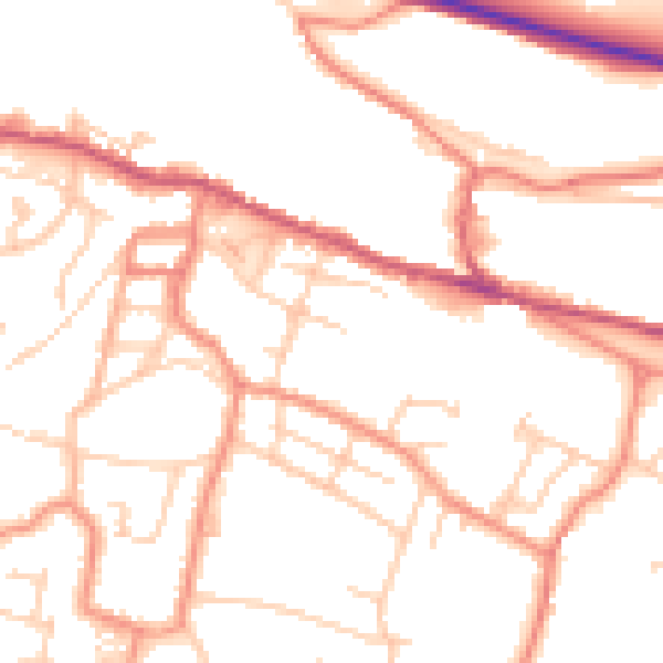 Daytime road noise heatmap for S36 1BA