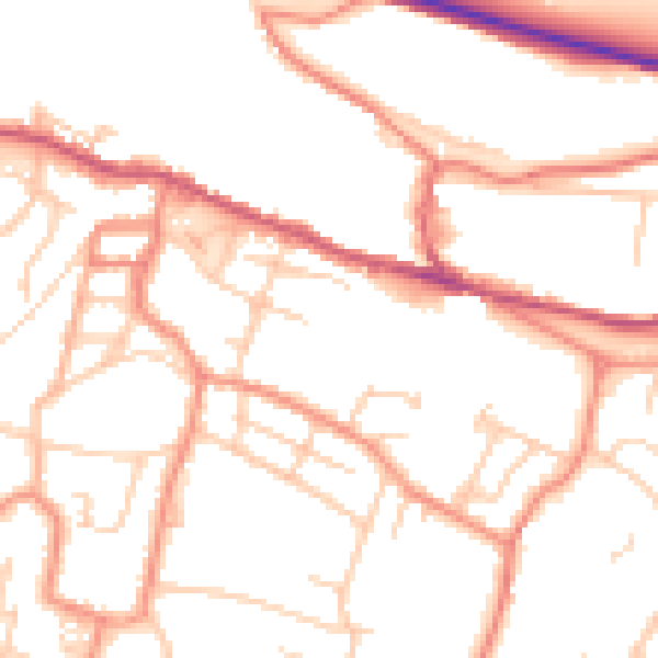 Daytime road noise heatmap for S36 1BJ