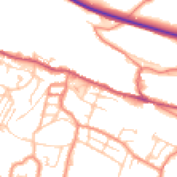 Daytime road noise heatmap for S36 1BX