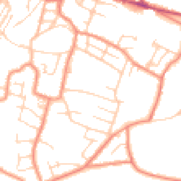 Daytime road noise heatmap for S36 1BZ