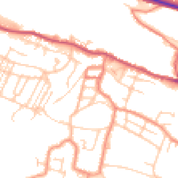 Daytime road noise heatmap for S36 1DB