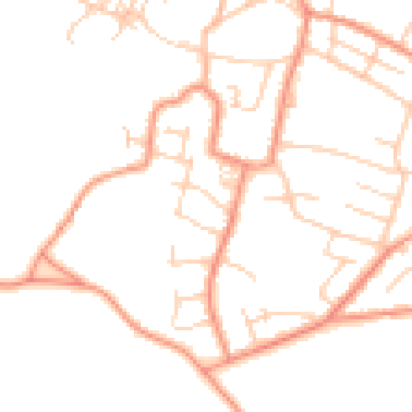 Daytime road noise heatmap for S36 1DD