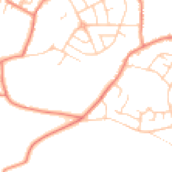 Daytime road noise heatmap for S36 2DD