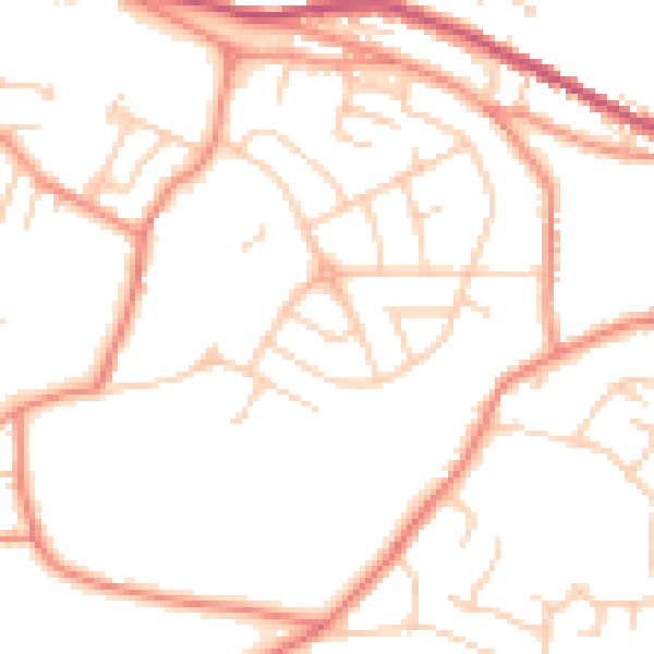 Daytime road noise heatmap for S36 2PJ