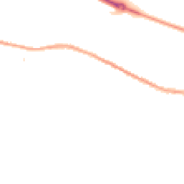 Night-time road noise heatmap for S36 2QD