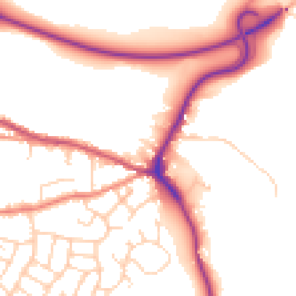 Daytime road noise heatmap for S36 2RN