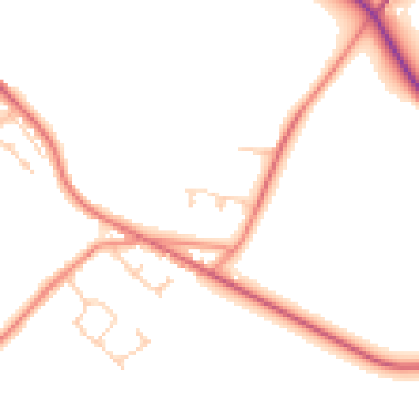 Daytime road noise heatmap for S36 8WZ