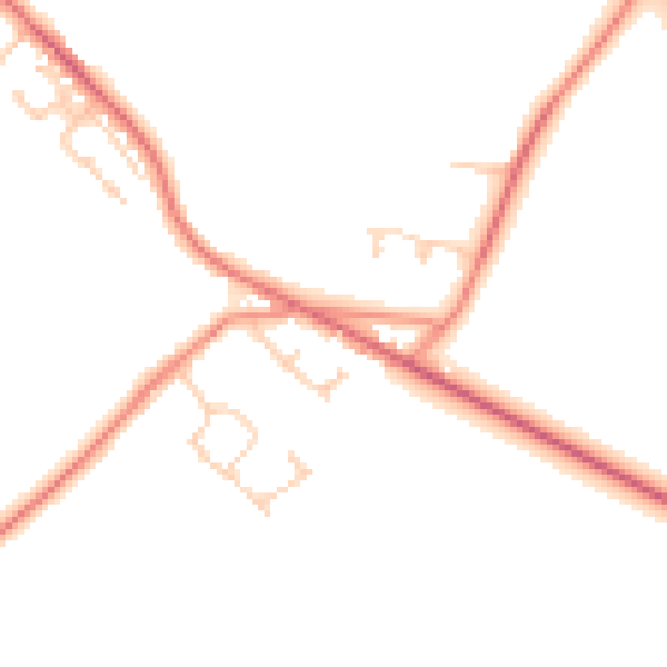 Daytime road noise heatmap for S36 8YQ
