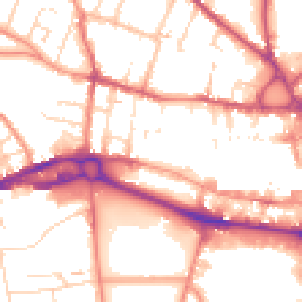 Daytime road noise heatmap for S40 1AD