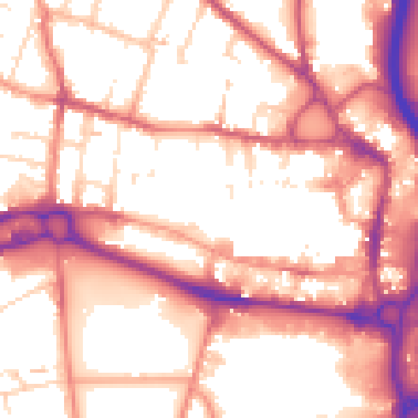 Daytime road noise heatmap for S40 1AH