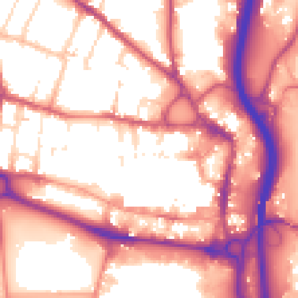 Daytime road noise heatmap for S40 1AP
