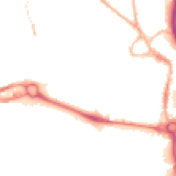 Night-time road noise heatmap for S40 1AQ