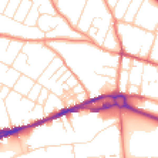 Daytime road noise heatmap for S40 1AX