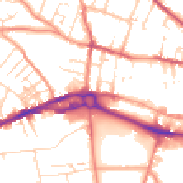 Daytime road noise heatmap for S40 1BA