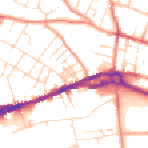 Daytime road noise heatmap for S40 1BH