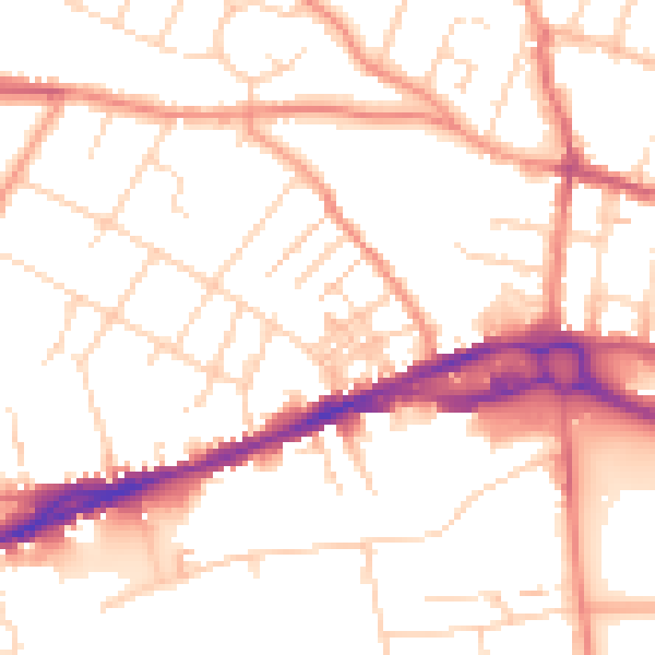 Daytime road noise heatmap for S40 1BP