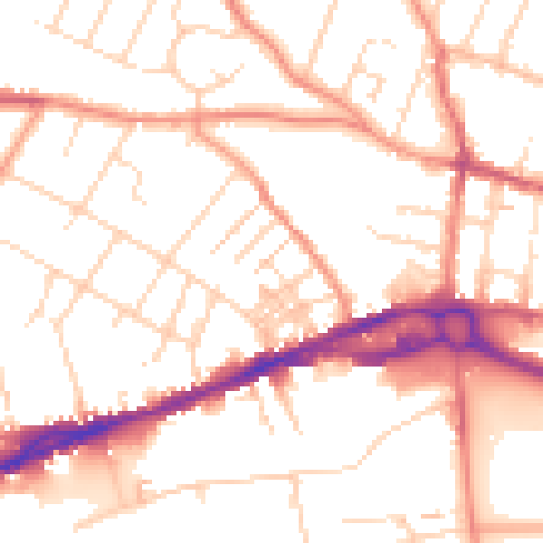 Daytime road noise heatmap for S40 1BW