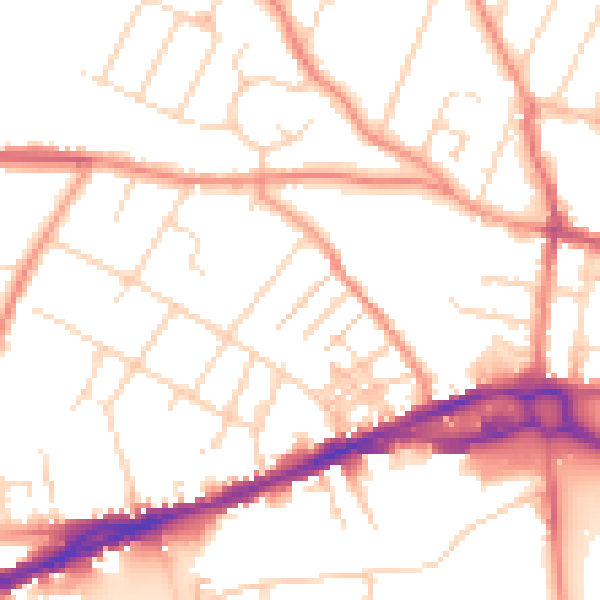 Daytime road noise heatmap for S40 1DG