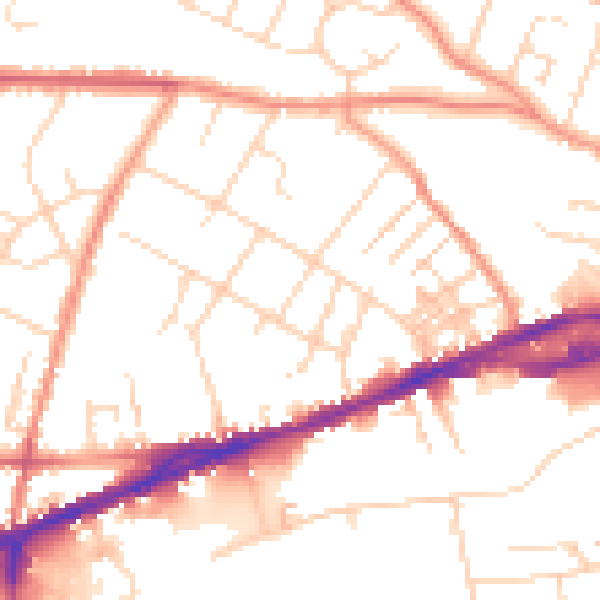 Daytime road noise heatmap for S40 1DH