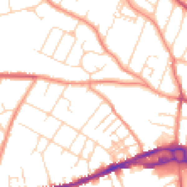 Daytime road noise heatmap for S40 1DL