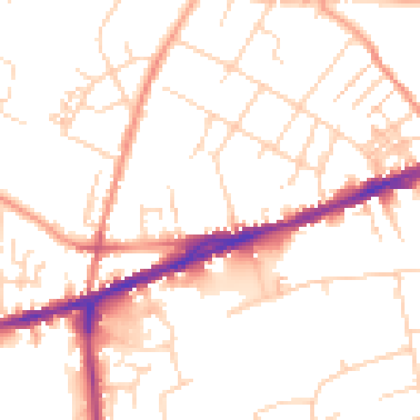 Daytime road noise heatmap for S40 1EA