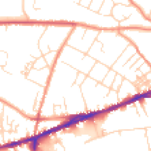 Daytime road noise heatmap for S40 1EF