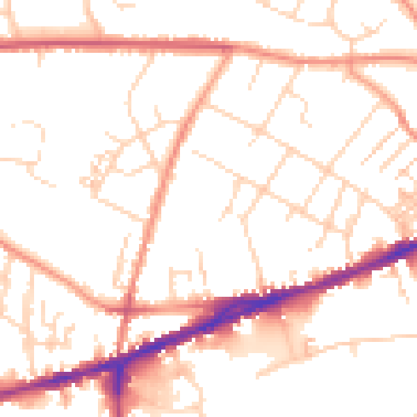 Daytime road noise heatmap for S40 1EG